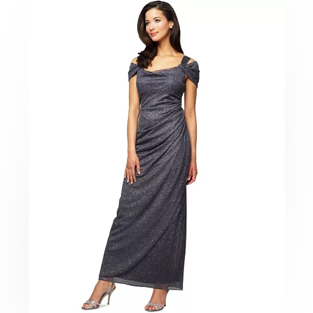 Alex Evenings Grey Sparkly Gown